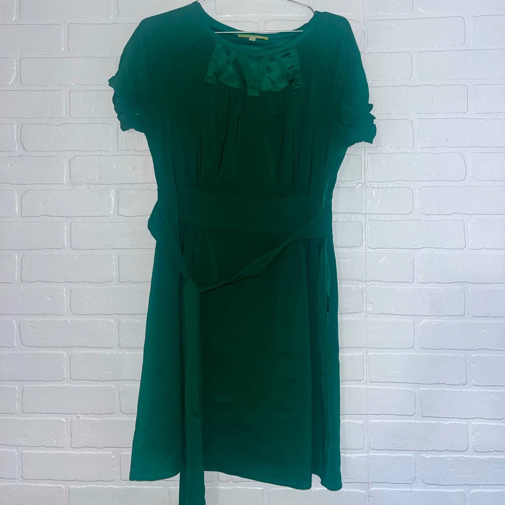 Gianni Bini Womens Dress Emerald Green Formal Waist Tie Cutout Details Size 8